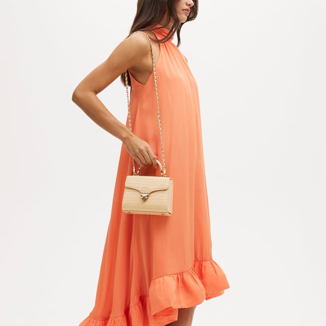 Mini Mayfair® with Silk Neck Scarf Deep Shine Buttermilk Small Croc