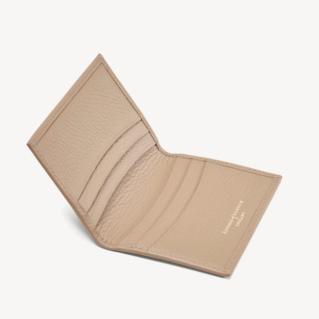 Double Fold Credit Card Holder Fawn Pebble