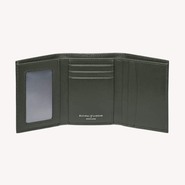 Trifold Wallet Forest Green Saffiano