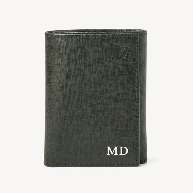 Trifold Wallet Forest Green Saffiano