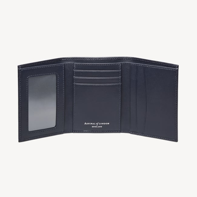 Trifold Wallet  Navy Saffiano