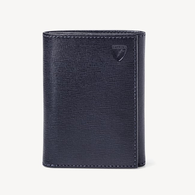 Trifold Wallet  Navy Saffiano