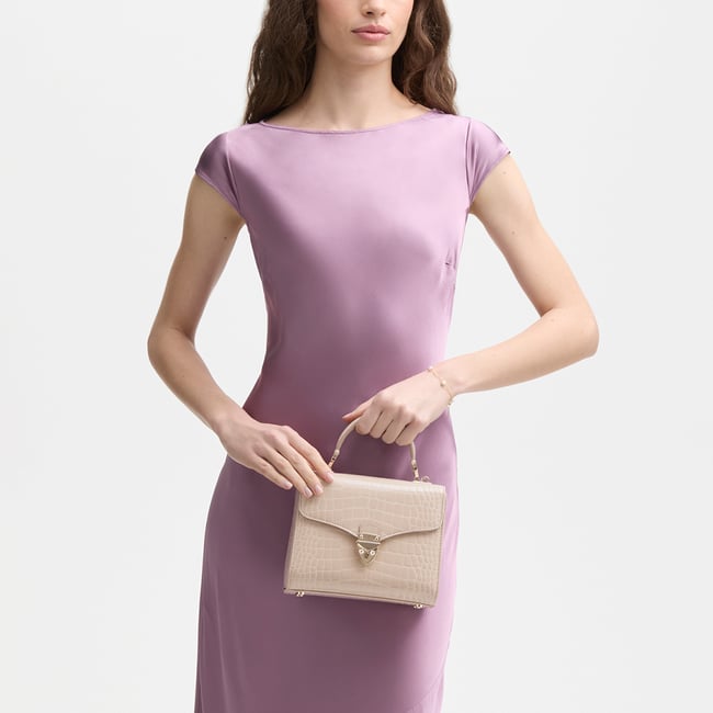 Midi Mayfair® Soft Taupe Patent Croc