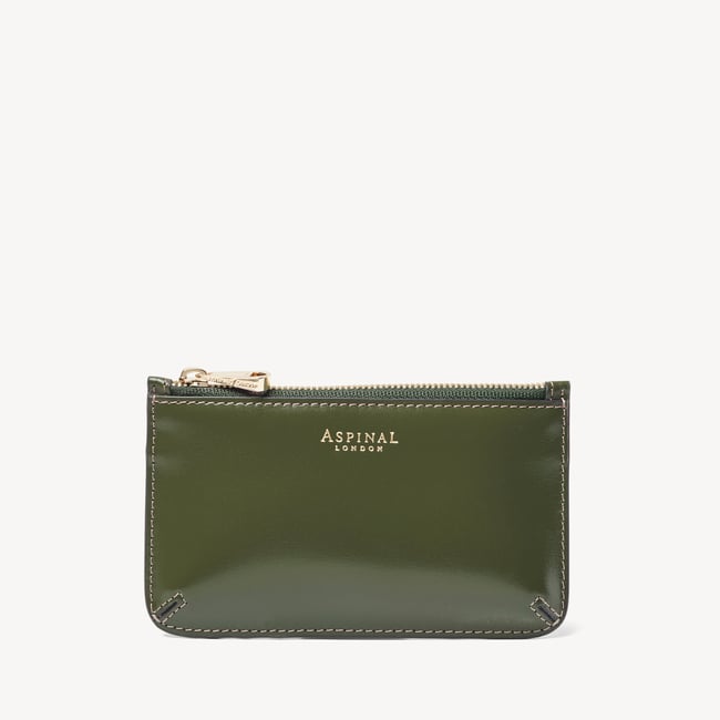 Ella Card & Coin Holder Smooth Moss Green