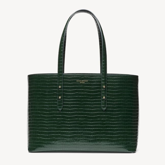 Regent Tote Deep Shine Evergreen Small Croc
