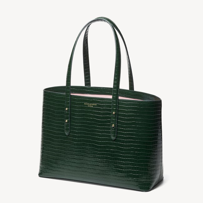 Regent Tote Deep Shine Evergreen Small Croc