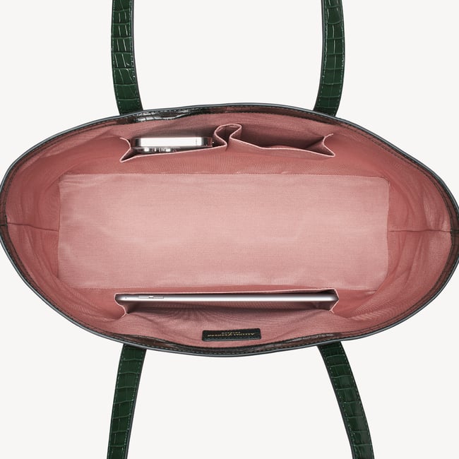 Regent Tote Deep Shine Evergreen Small Croc