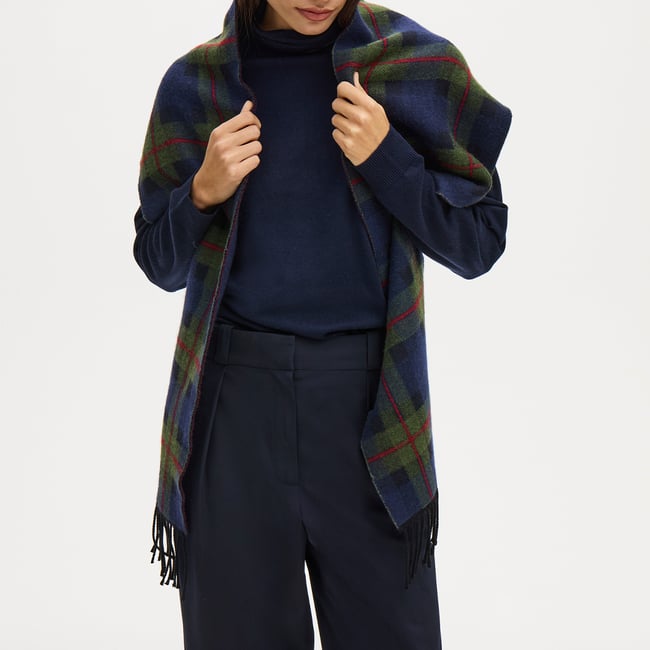 Premium Merino Wool Oversized Scarf House of Aspinal Tartan