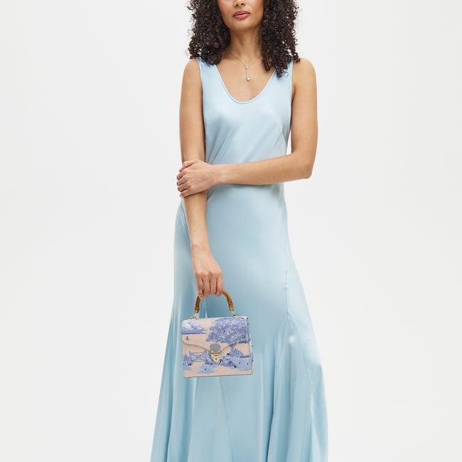 Midi Mayfair® Sky Blue Toile De Jouy Hand Embroidery