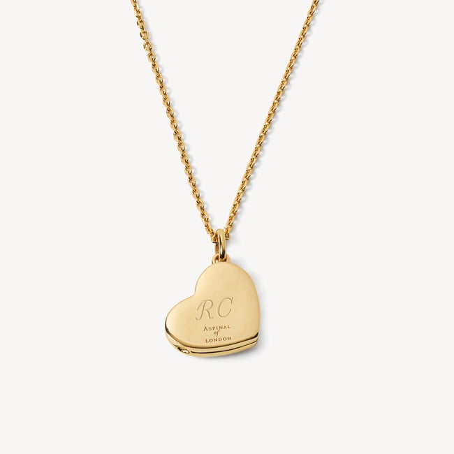 Star Set Heart Locket Necklace 18ct Gold Vermeil
