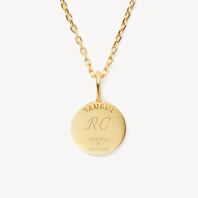 Taurus Zodiac Pendant Necklace Taurus in 18ct Gold Vermeil