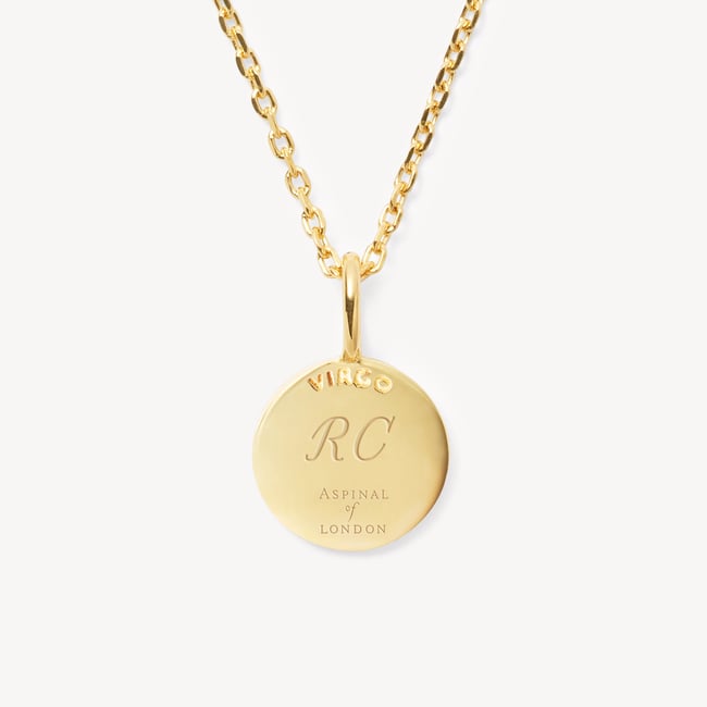 Virgo Zodiac Pendant Necklace Virgo in 18ct Gold Vermeil