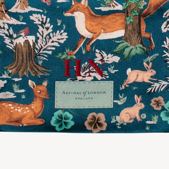 Silk Eye Mask Set Peacock Blue Woodland Pure Silk