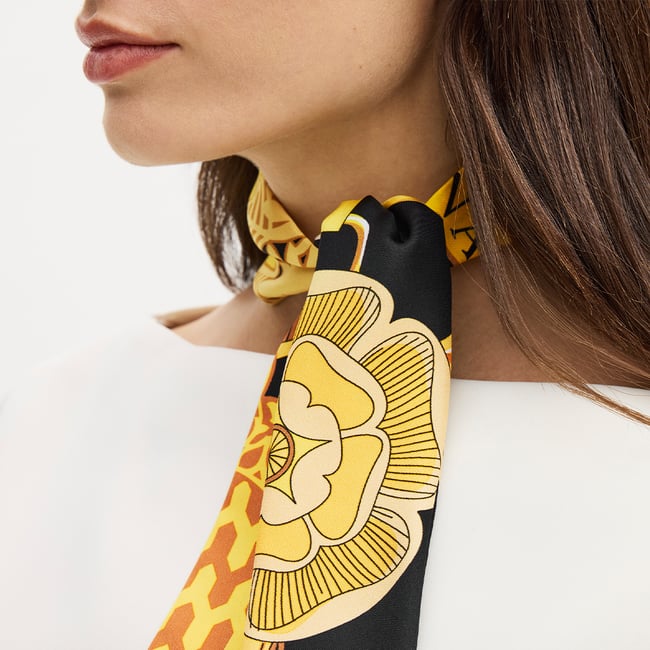 Skinny Silk Scarf Black Pure Silk