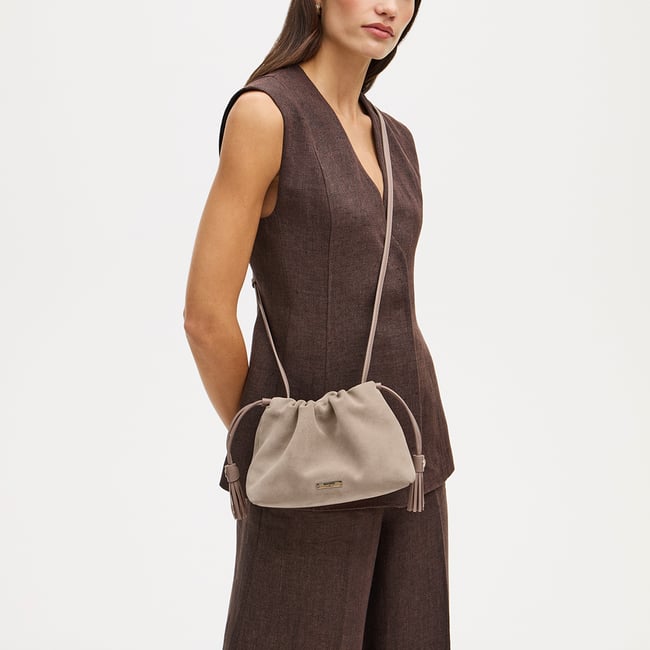 Soho Large Crossbody Pouch Moleskin Suede