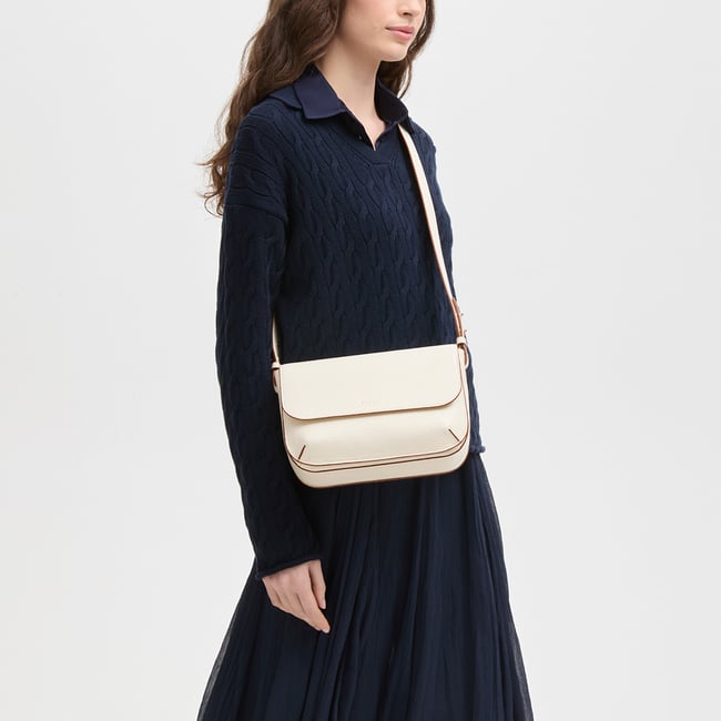 Ella Grande Crossbody Ivory Pebble