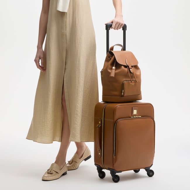 Hudson Small Backpack Tan Milled Pebble