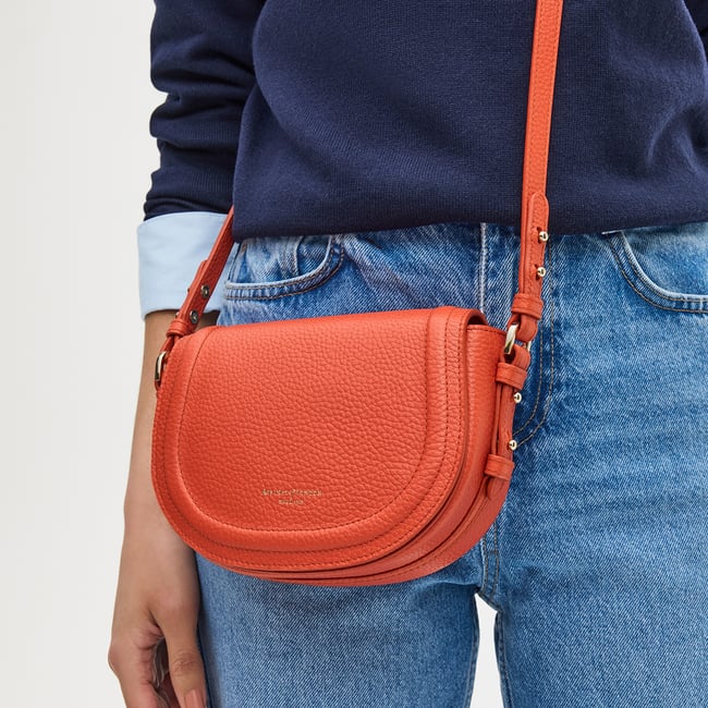 Small Stella Satchel Crossbody Coral Pebble