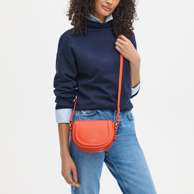 Small Stella Satchel Crossbody Coral Pebble
