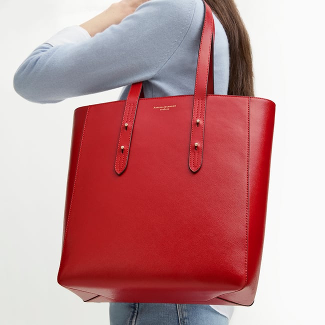 Essential Tote Cardinal Red Saffiano
