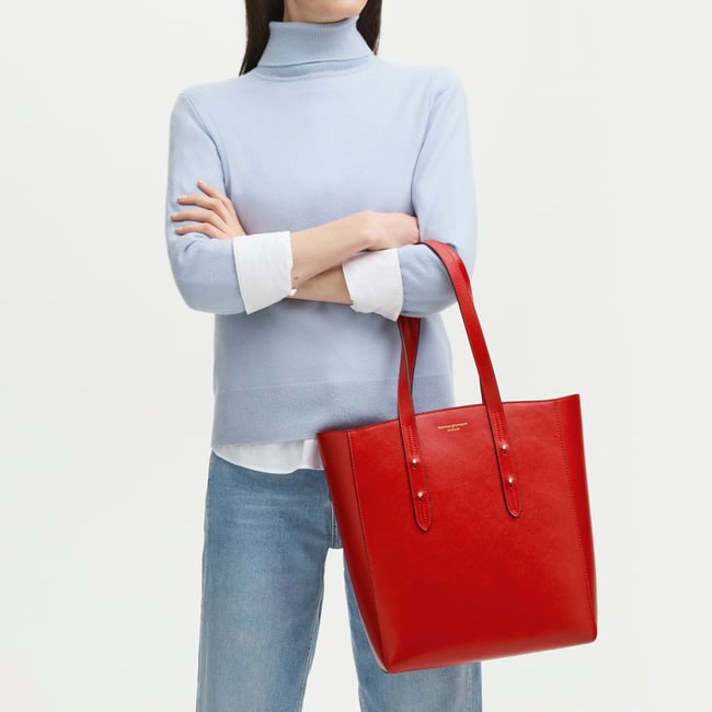 Essential Tote Cardinal Red Saffiano