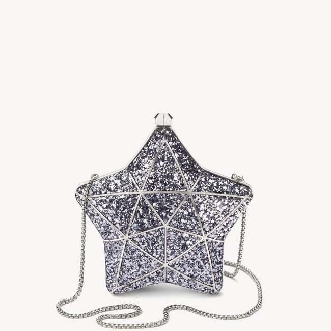 Star Clutch Silver Glitter