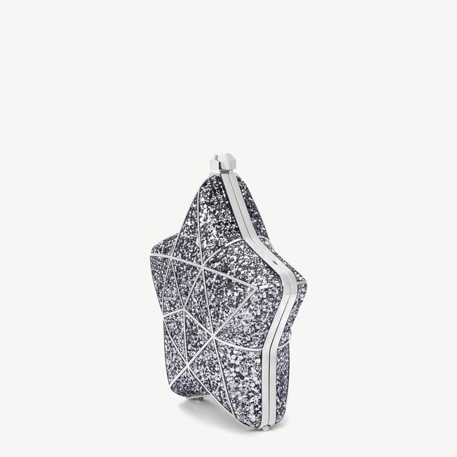 Star Clutch Silver Glitter