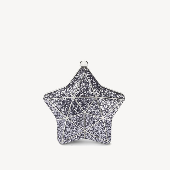 Star Clutch Silver Glitter