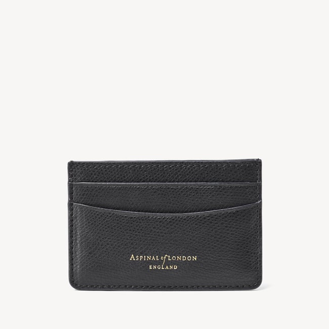 Slim Credit Card Holder Black Soft Saffiano