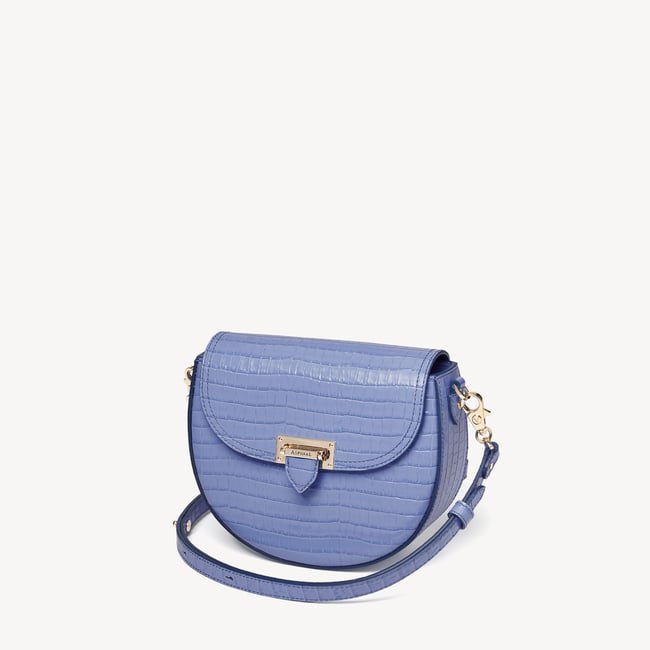 Portobello Crossbody Deep Shine Capri Blue Small Croc