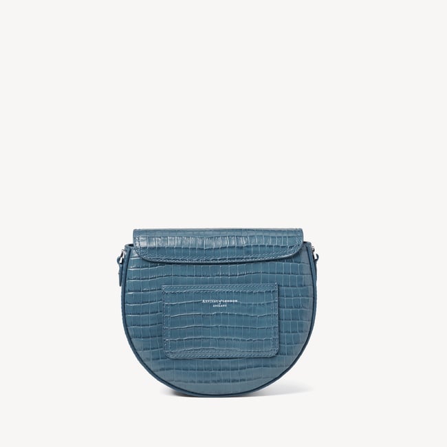 Portobello Crossbody Deep Shine Peacock Blue Small Croc