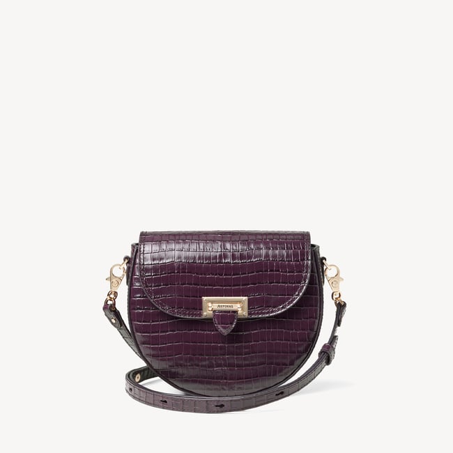 Portobello Crossbody Deep Shine Fig Small Croc