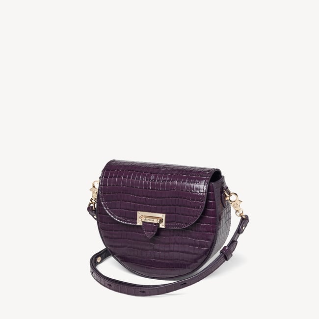 Portobello Crossbody Deep Shine Fig Small Croc