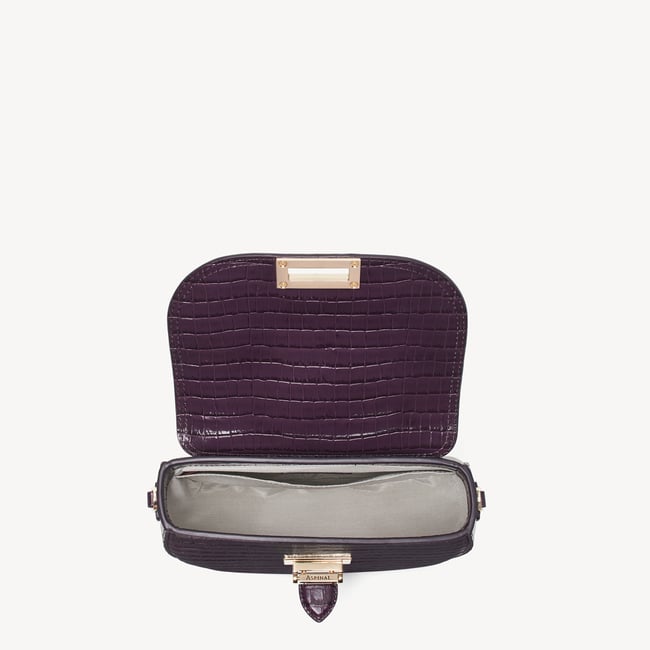 Portobello Crossbody Deep Shine Fig Small Croc