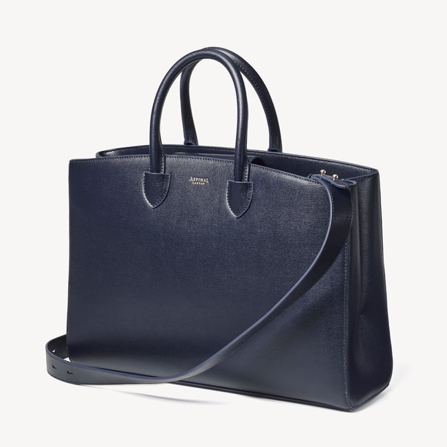 Madison Tote  Navy Saffiano