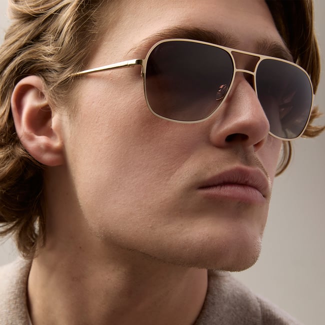 Maranello Aviator Sunglasses Gold Stainless Steel
