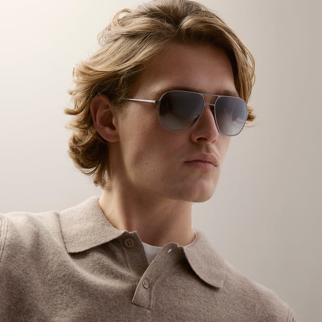Maranello Aviator Sunglasses Gunmetal Stainless Steel