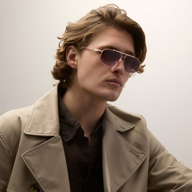Monte Carlo Aviator Sunglasses Light Gold Stainless Steel