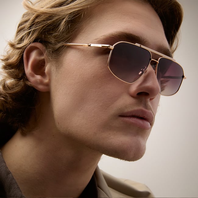 Monte Carlo Aviator Sunglasses Light Gold Stainless Steel