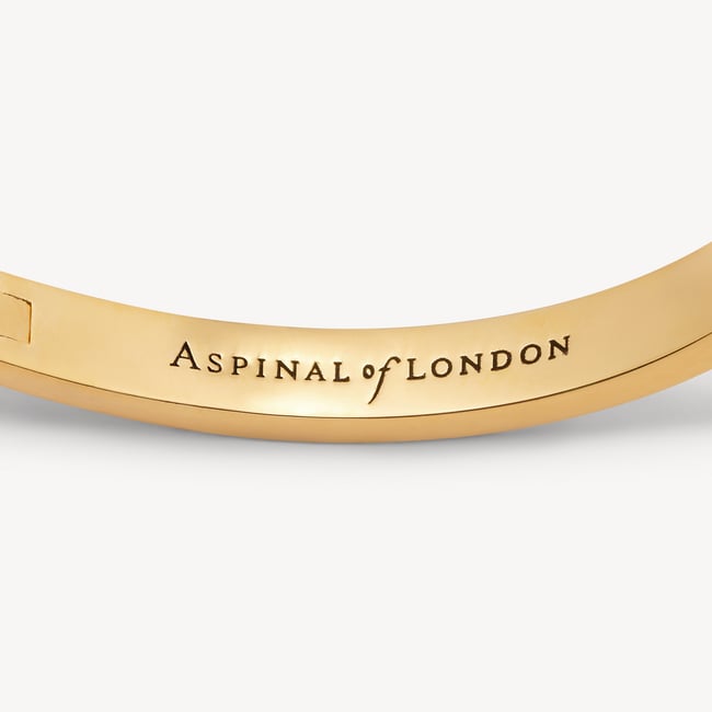Mayfair Chain Enamel Bangle Ivory Enamel & 18ct Gold Plated