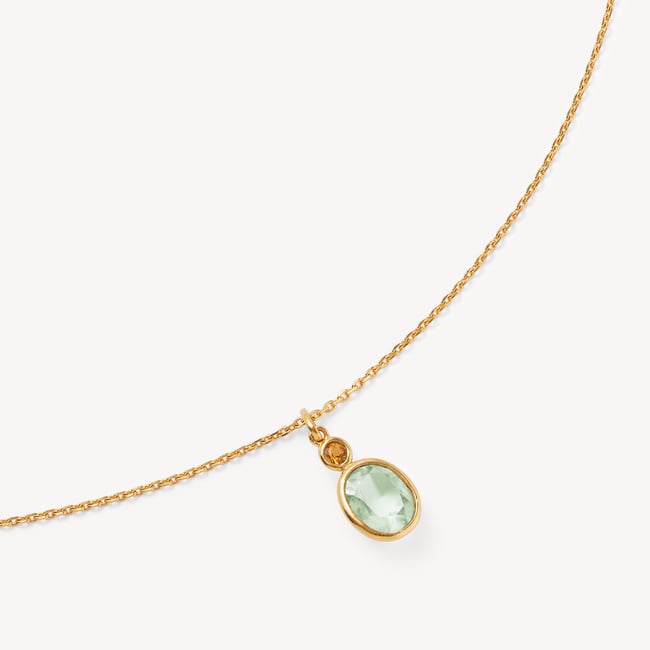 Duo Gemstone Pendant Necklace Green Amethyst & Citrine
