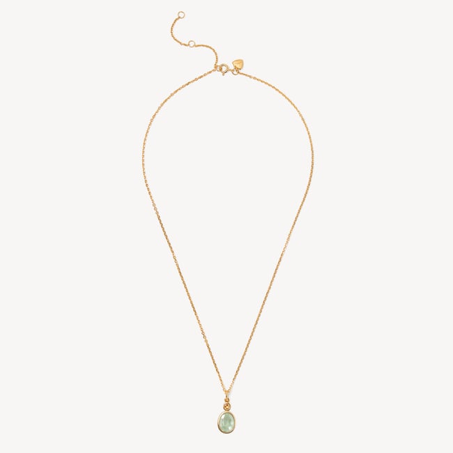 Duo Gemstone Pendant Necklace Green Amethyst & Citrine