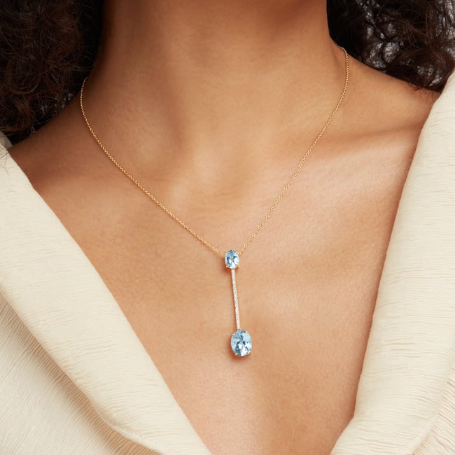 Diamond Straight Drop Necklace 0.17ct Diamond