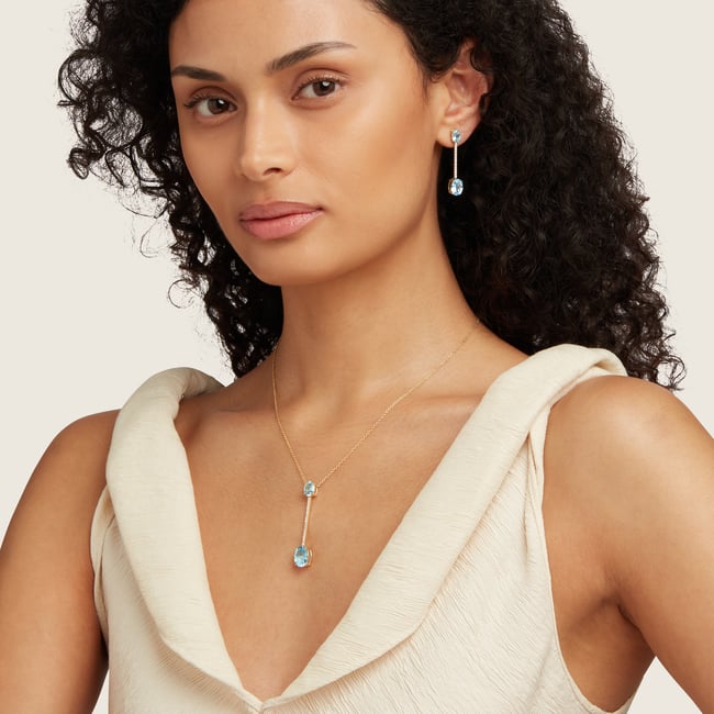 Diamond Straight Drop Necklace 0.17ct Diamond