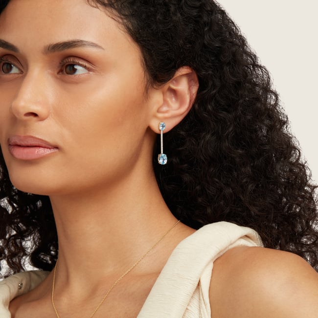 Diamond Straight Drop Earrings 0.22ct Diamond