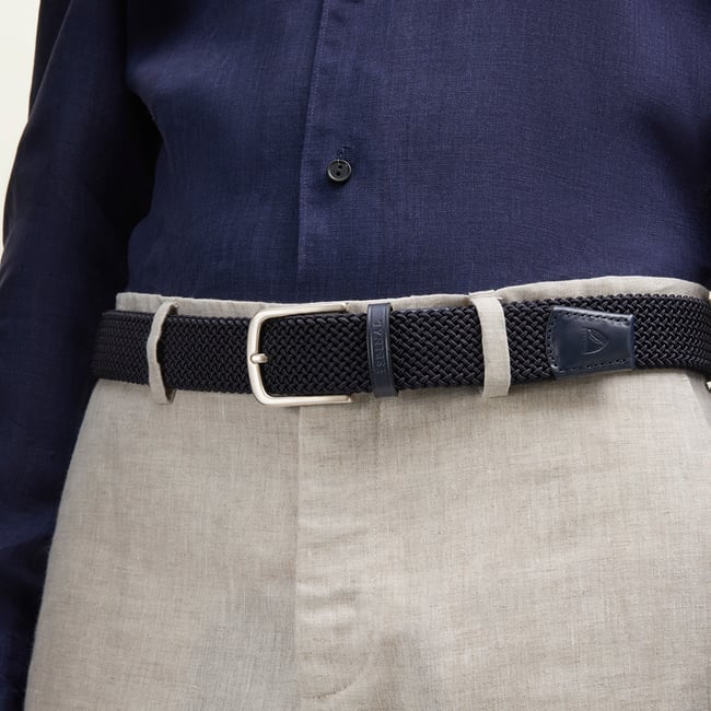 Men's Stretch Woven Belt Navy