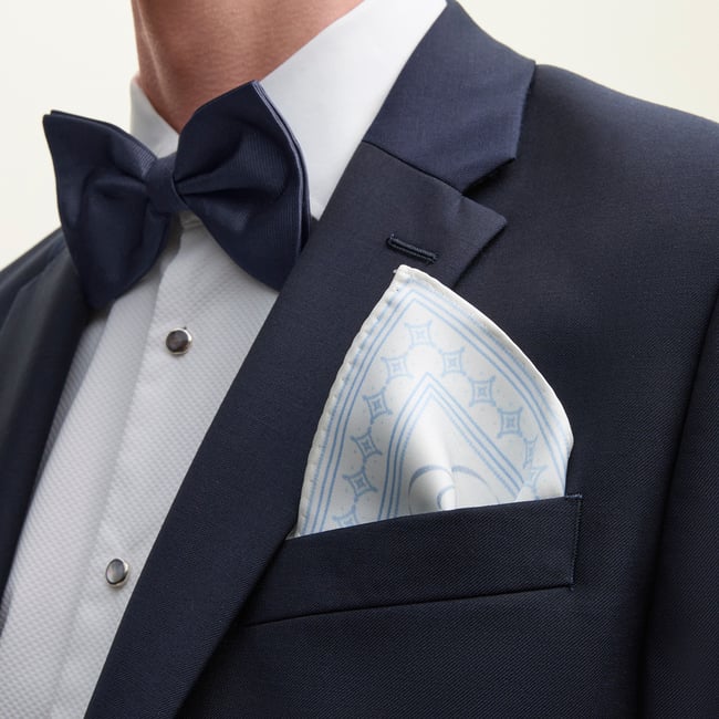 Pure Silk Pocket Square Toile De Jouy