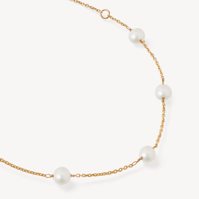 Pearl Station Bracelet Freshwater Pearls & 18ct Gold Vermeil