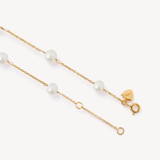 Pearl Station Bracelet Freshwater Pearls & 18ct Gold Vermeil