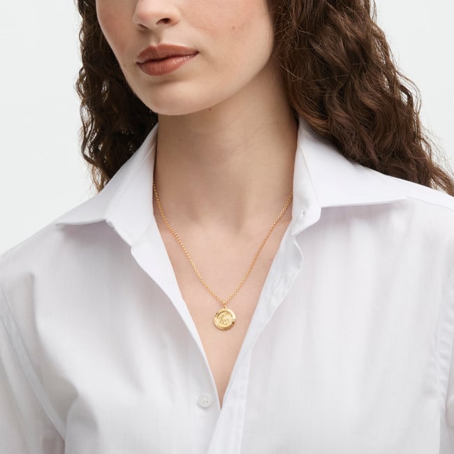 St Christopher Charm Necklace 18ct Gold Vermeil